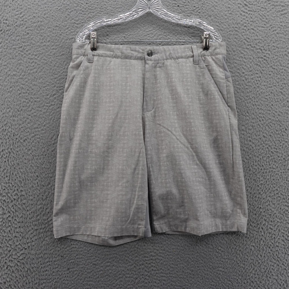 Adidas Performance Golf Shorts Size 34x10 Gray Plaid‎ Mens Lightweight Stretch